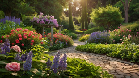 Beautiful landscaping in the garden. Beautiful landscaping in the garden.の写真素材