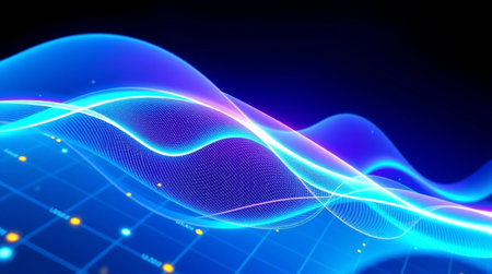 abstract blue wave background. 3d rendering, 3d illustration.