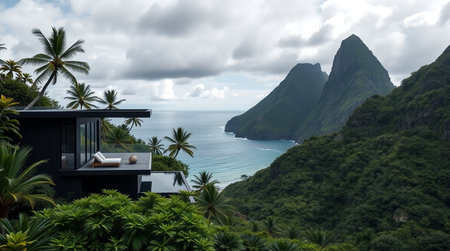 Luxury villa on the coast of the island of Kauai, Hawaii