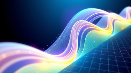 abstract technology background with wave lines. 3d rendering, 3d illustration.