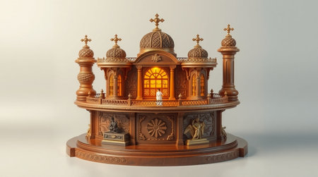 3d rendering of a toy castle on a white background with shadow
