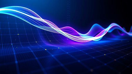3d illustration of abstract technology background with dynamic waves. 3d rendering