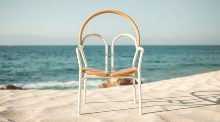 Chair on the beach. Selective focus. nature.の写真素材