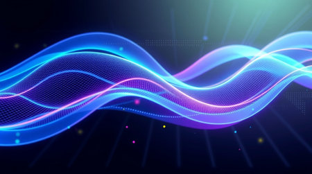 Abstract wavy background. Futuristic technology style. Vector illustration.