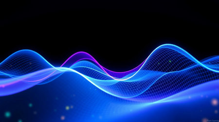 3d illustration of abstract blue and purple wave background, computer generated