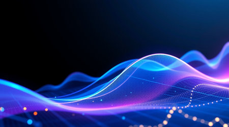 3d render of abstract digital background with glowing particles in empty space