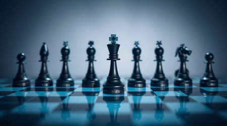 Chess board game concept of business ideas and competition and strategy ideasの写真素材