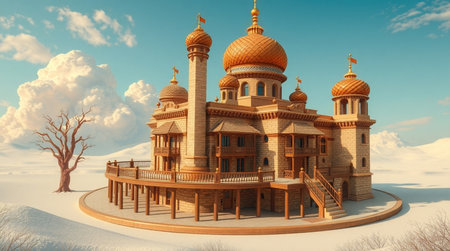 3D CG rendering of fantasy building. High resolution image. 3D illustration.の写真素材