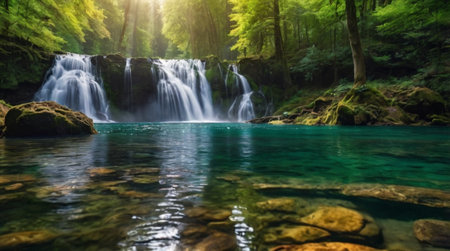 Beautiful waterfall in the forest