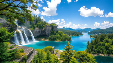 Beautiful view of Plitvice Lakes National Park, Croatia.の写真素材