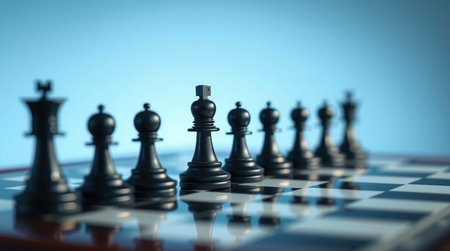 Chess pieces on a chessboard. The concept of leadership and successの写真素材