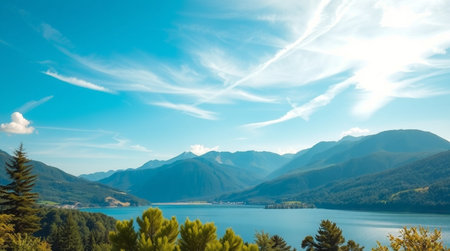Panoramic view of Lake Wakatipu, Queenstown, New Zealandの写真素材