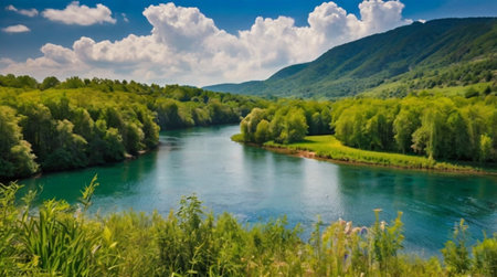Beautiful view of the river Katun in the Altai Republic