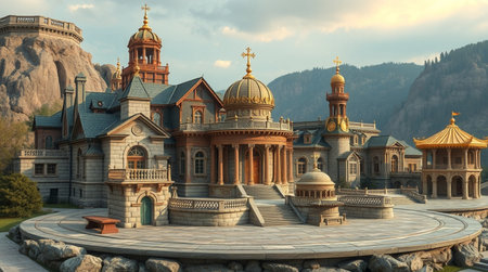 Miniature scale model of a fortress in Kamchatka