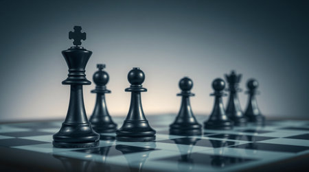 Chess pieces on a chessboard, conceptual image for business ideas and competition