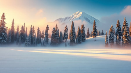 Fantastic winter landscape. Dramatic wintry scene. Carpathian, Ukraine, Europe. Beauty world.の写真素材