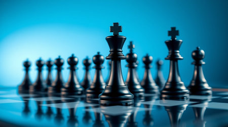 Chess board game concept of business ideas and competition and strategy ideasの写真素材