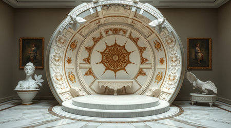Luxury interior of the royal palace. 3D render.