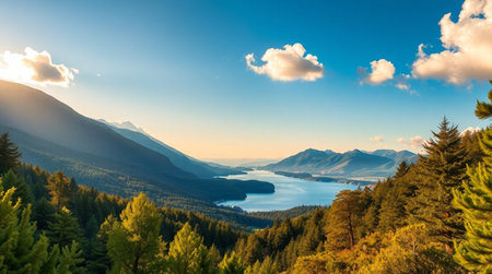 Panoramic view of Lake Wakatipu, Queenstown, New Zealand