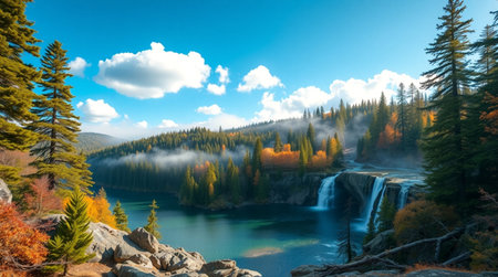 Beautiful autumn landscape in the mountains.