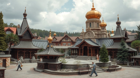 Unidentified people visit Tbilisi. Tbilisi is the capital and largest city of Georgia.の写真素材