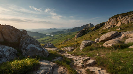 panoramic view of the Carpathian mountains, Ukraine.の写真素材