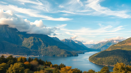 Panoramic view of Lake Wakatipu, Queenstown, New Zealand