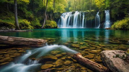 Beautiful waterfall in the forest