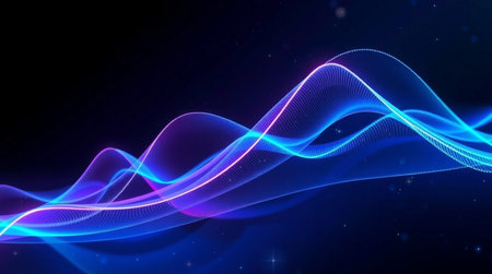 abstract blue wave lines background. Vector illustration for your design.
