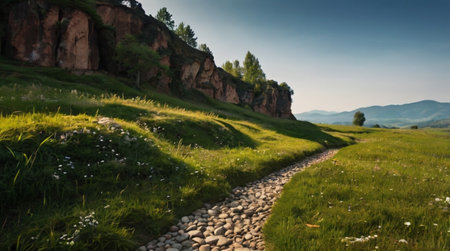 Beautiful summer landscape in the Carpathian Mountains, Ukraine.の写真素材