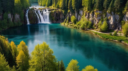 Landscape of Plitvice Lakes National Park (Croatia)