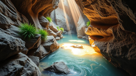 beautiful view of the canyon at sunsetの写真素材