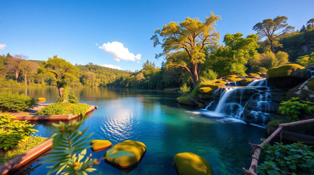 Beautiful view of the Plitvice Lakes National Park in Croatiaの写真素材