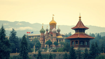 Temple in the city of Kathmandu, Nepalの写真素材