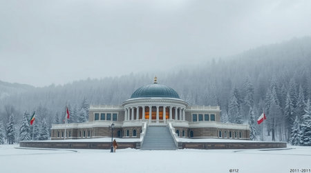 Winter view of the State Duma of the Russian Federationの写真素材