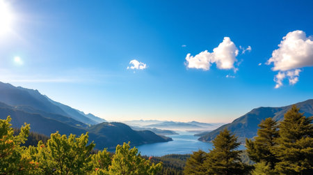 Panoramic view of Lake Wakatipu, Queenstown, New Zealandの写真素材