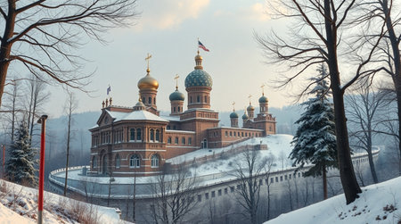 Helsinki, Finland. Panoramic view of the Cathedral of the Assumption of the Blessed Virgin Mary.の写真素材