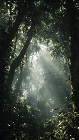 Morning in the rainforest of Costa Rica, Central America, Central America