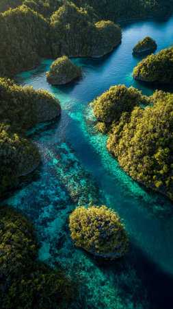 Aerial view of beautiful coral reefの写真素材