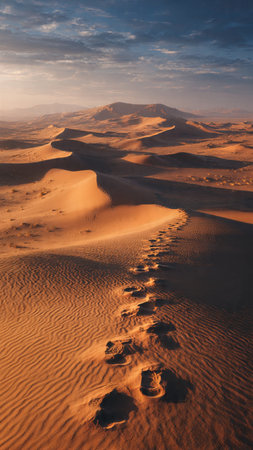 Sand dunes at sunsetの写真素材