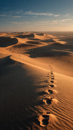 Sand dunes in the Sahara desert at sunset. Morocco, Africaの写真素材
