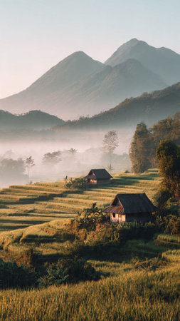 Rice Farm at Pa Pong Piang, Chiang Maiの写真素材