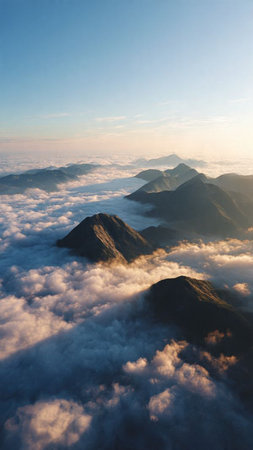 Mountain and sea of fog in the morning at Doi Inthanon National Park, Chiang Mai, Thailand