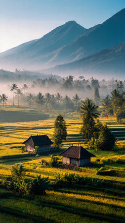 Rice terraces in the morning light.
