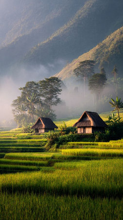 Rice terraces in Vietnam. Vietnam is one of the most beautiful rice fields in the world.の写真素材