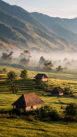 Rice terraces in a province.の写真素材