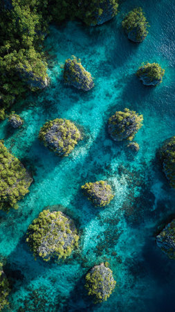 Aerial view of coral reef in Palawan island, Philippines.の写真素材