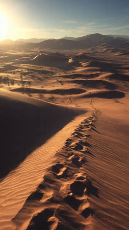 Desert sand dunes at sunset, Namib desert, Namibiaの写真素材
