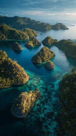 Aerial view of the beautiful islands in the sea