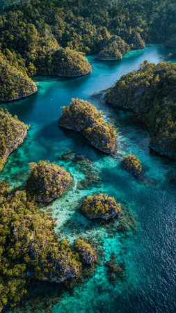 Aerial view of beautiful coral reef in Palawan island, Philippinesの写真素材